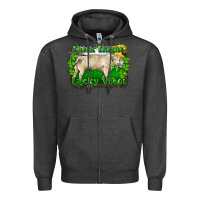 Charcoal Heather thick thighs lucky vibes charolais bull Zipper Hoodie - RanaPortraitStore