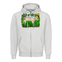 Dove Grey thick thighs lucky vibes charolais bull Zipper Hoodie - RanaPortraitStore