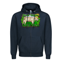 Navy thick thighs lucky vibes charolais bull Zipper Hoodie - RanaPortraitStore