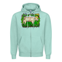 Seafoam thick thighs lucky vibes charolais bull Zipper Hoodie - RanaPortraitStore