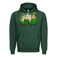 Sports Green thick thighs lucky vibes charolais bull Zipper Hoodie - RanaPortraitStore
