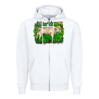 White thick thighs lucky vibes charolais bull Zipper Hoodie - RanaPortraitStore
