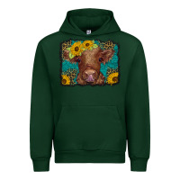 Forest Green western leopard buffalo plaid baby highland cow Urban Hoodie - BarkalooDesign