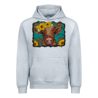 Heather Grey western leopard buffalo plaid baby highland cow Urban Hoodie - BarkalooDesign