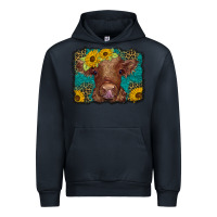 Navy western leopard buffalo plaid baby highland cow Urban Hoodie - BarkalooDesign