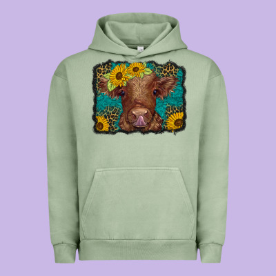 Western Leopard Buffalo Plaid Baby Highland Cow Urban Hoodie Designed By Barkaloodesign
