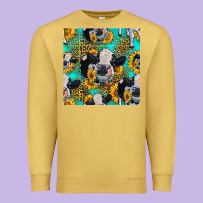 Holstein Cow Seamless Pattern Premium Sweatshirt Designed By Hra Design Shop