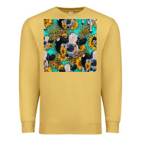 Antique Gold holstein cow seamless pattern Premium Sweatshirt - HRA Design Shop