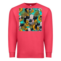 Cardinal holstein cow seamless pattern Premium Sweatshirt - HRA Design Shop