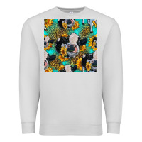 Dove Grey holstein cow seamless pattern Premium Sweatshirt - HRA Design Shop