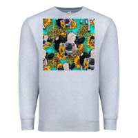 Heather Grey holstein cow seamless pattern Premium Sweatshirt - HRA Design Shop