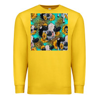 Lemon holstein cow seamless pattern Premium Sweatshirt - HRA Design Shop
