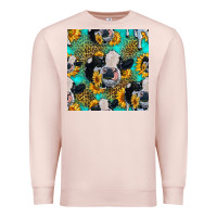 Pale Pink holstein cow seamless pattern Premium Sweatshirt - HRA Design Shop