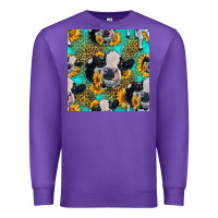 Purple holstein cow seamless pattern Premium Sweatshirt - HRA Design Shop