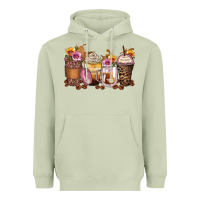 Matcha leopard rose glitter flowers coffee cups Heavyweight Hoodie - Zillion Design Studio