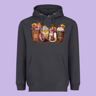 Leopard Rose Glitter Flowers Coffee Cups Heavyweight Hoodie Designed By Zillion Design Studio