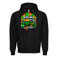 Black st patricks day truck with pot of gold horseshoe a Zipper Hoodie - RanaPortraitStore