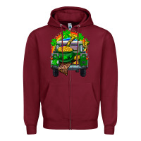 Burgundy st patricks day truck with pot of gold horseshoe a Zipper Hoodie - RanaPortraitStore