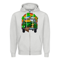 Dove Grey st patricks day truck with pot of gold horseshoe a Zipper Hoodie - RanaPortraitStore