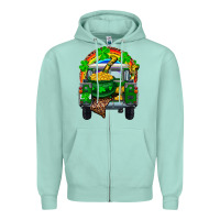 Seafoam st patricks day truck with pot of gold horseshoe a Zipper Hoodie - RanaPortraitStore