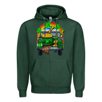 Sports Green st patricks day truck with pot of gold horseshoe a Zipper Hoodie - RanaPortraitStore
