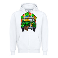 St Patricks Day Truck With Pot Of Gold Horseshoe A Zipper Hoodie | Teevron