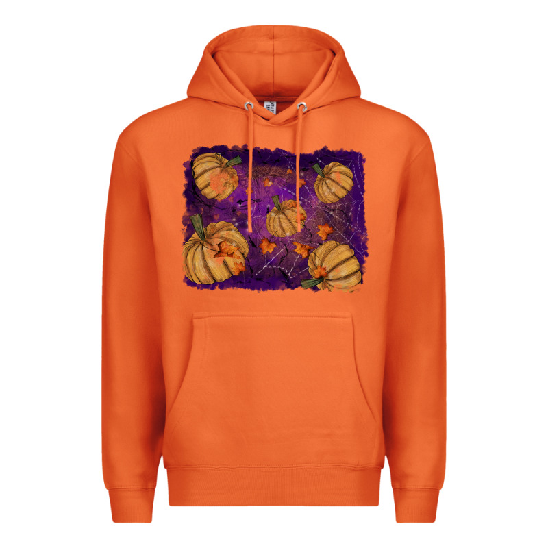 Halloween Leaves Tool Leather Backround Premium Hoodie by RanaPortraitStore | Teevron