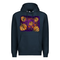 Navy halloween leaves tool leather backround Premium Hoodie - RanaPortraitStore