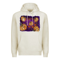 Oatmeal Heather halloween leaves tool leather backround Premium Hoodie - RanaPortraitStore