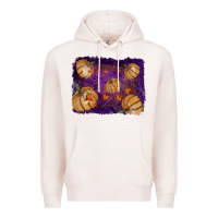 Pale Pink halloween leaves tool leather backround Premium Hoodie - RanaPortraitStore