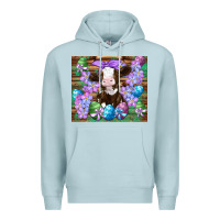 Blue Mist easter cow eggs flowers daisys Premium Hoodie - Artiststas