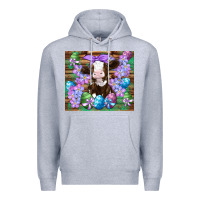Heather Grey easter cow eggs flowers daisys Premium Hoodie - Artiststas