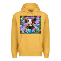 Mustard easter cow eggs flowers daisys Premium Hoodie - Artiststas