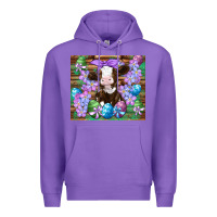 Purple easter cow eggs flowers daisys Premium Hoodie - Artiststas