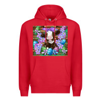 Red easter cow eggs flowers daisys Premium Hoodie - Artiststas