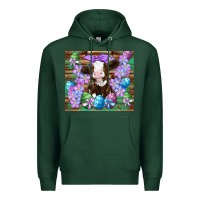 Sports Green easter cow eggs flowers daisys Premium Hoodie - Artiststas