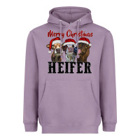 Lavender merry christmas heifer Heavyweight Hoodie - RanaPortraitStore