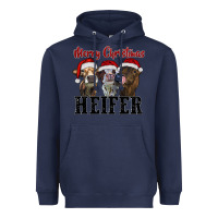 Navy merry christmas heifer Heavyweight Hoodie - RanaPortraitStore