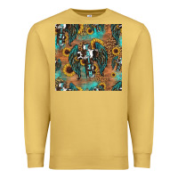 Antique Gold faith cross seamless pattern Premium Sweatshirt - HRA Design Shop