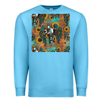 Ocean Blue faith cross seamless pattern Premium Sweatshirt - HRA Design Shop