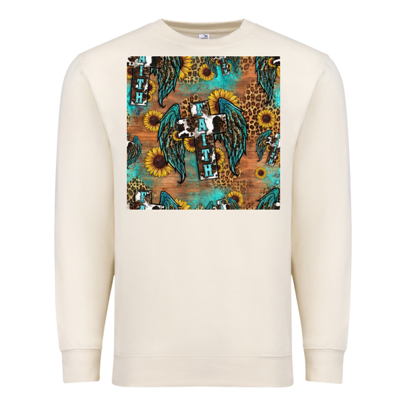 Faith Cross Seamless Pattern Premium Sweatshirt by HRA Design Shop | Teevron