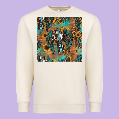 Faith Cross Seamless Pattern Premium Sweatshirt Designed By Hra Design Shop