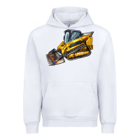 White Compact Track Loader Urban Hoodie - LillyAllenDesigns