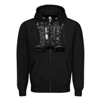 Black soldier boots Zipper Hoodie - RanaPortraitStore