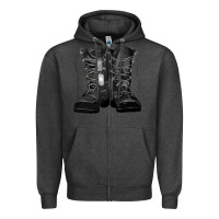 Charcoal Heather soldier boots Zipper Hoodie - RanaPortraitStore
