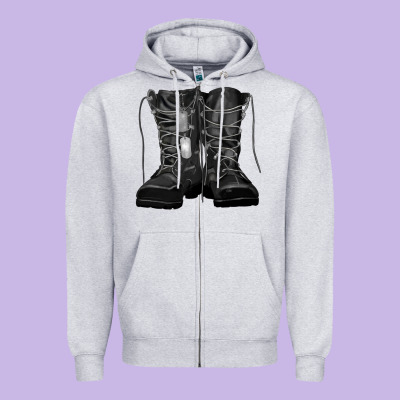 Zipper Hoodie soldier boots
