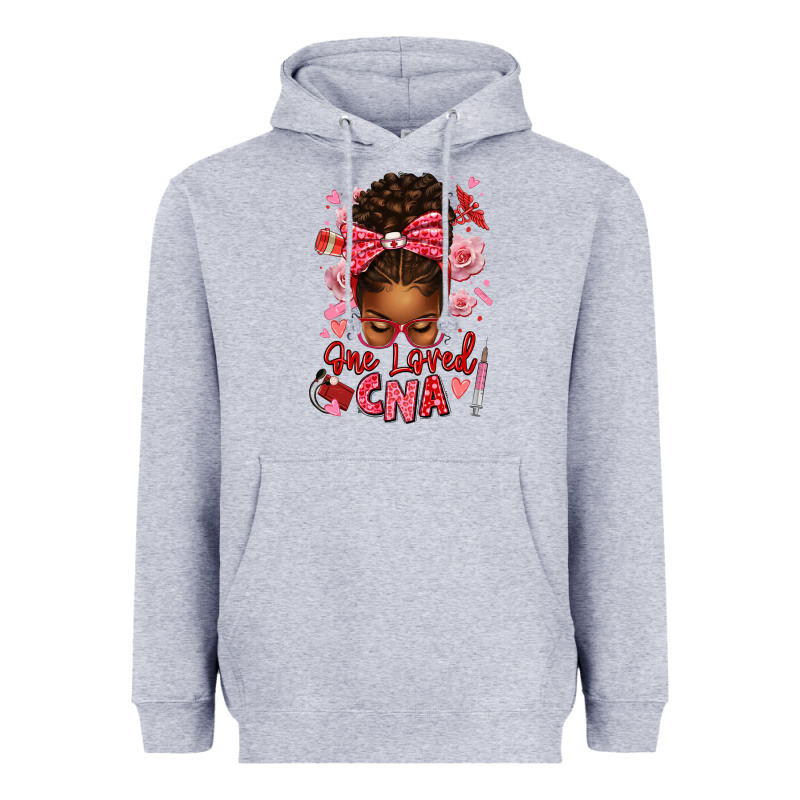 One Loved Cna Afro Messy Bun Heavyweight Hoodie by texasbilliewilder | Teevron
