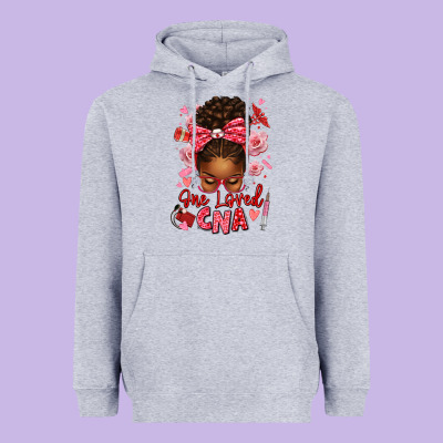 One Loved Cna Afro Messy Bun Heavyweight Hoodie Designed By Texasbilliewilder