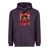 Plum one loved cna afro messy bun Heavyweight Hoodie - texasbilliewilder