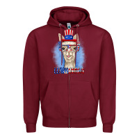 Burgundy llamerica Zipper Hoodie - RanaPortraitStore